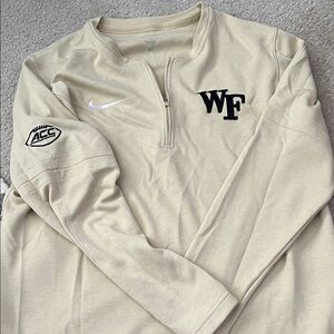 Wake Forest Nike Beige Quarter-Zip Pullover